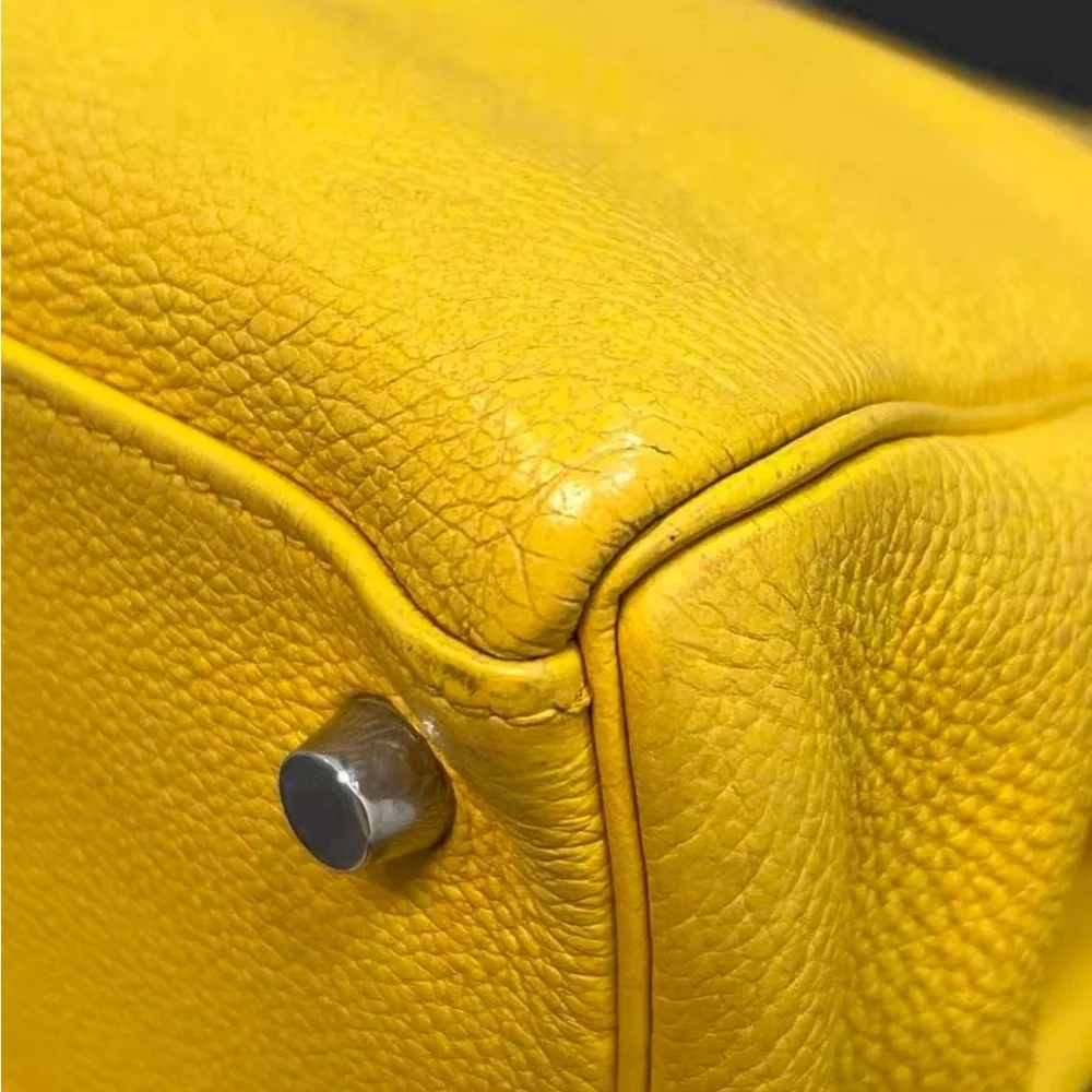 Hermes K28 Yellow with Silver Hardware - Picture 9 of 10